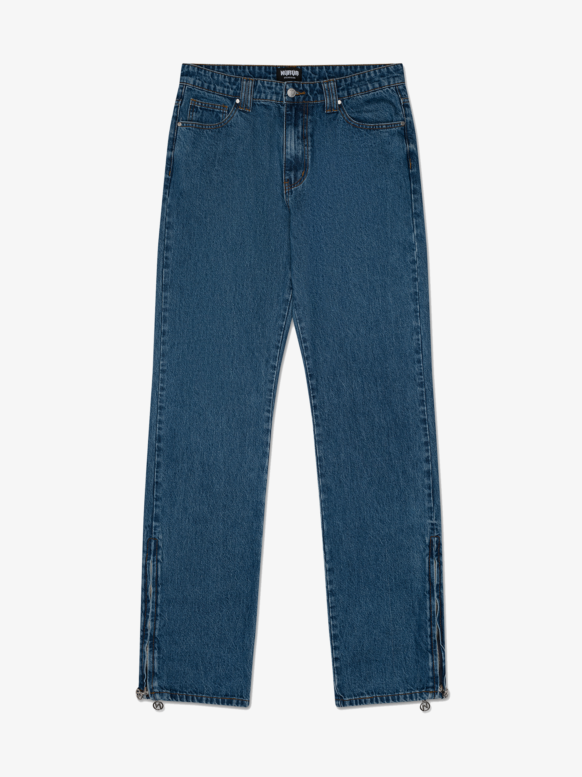 Straight-Leg Denim with Ankle Zippers