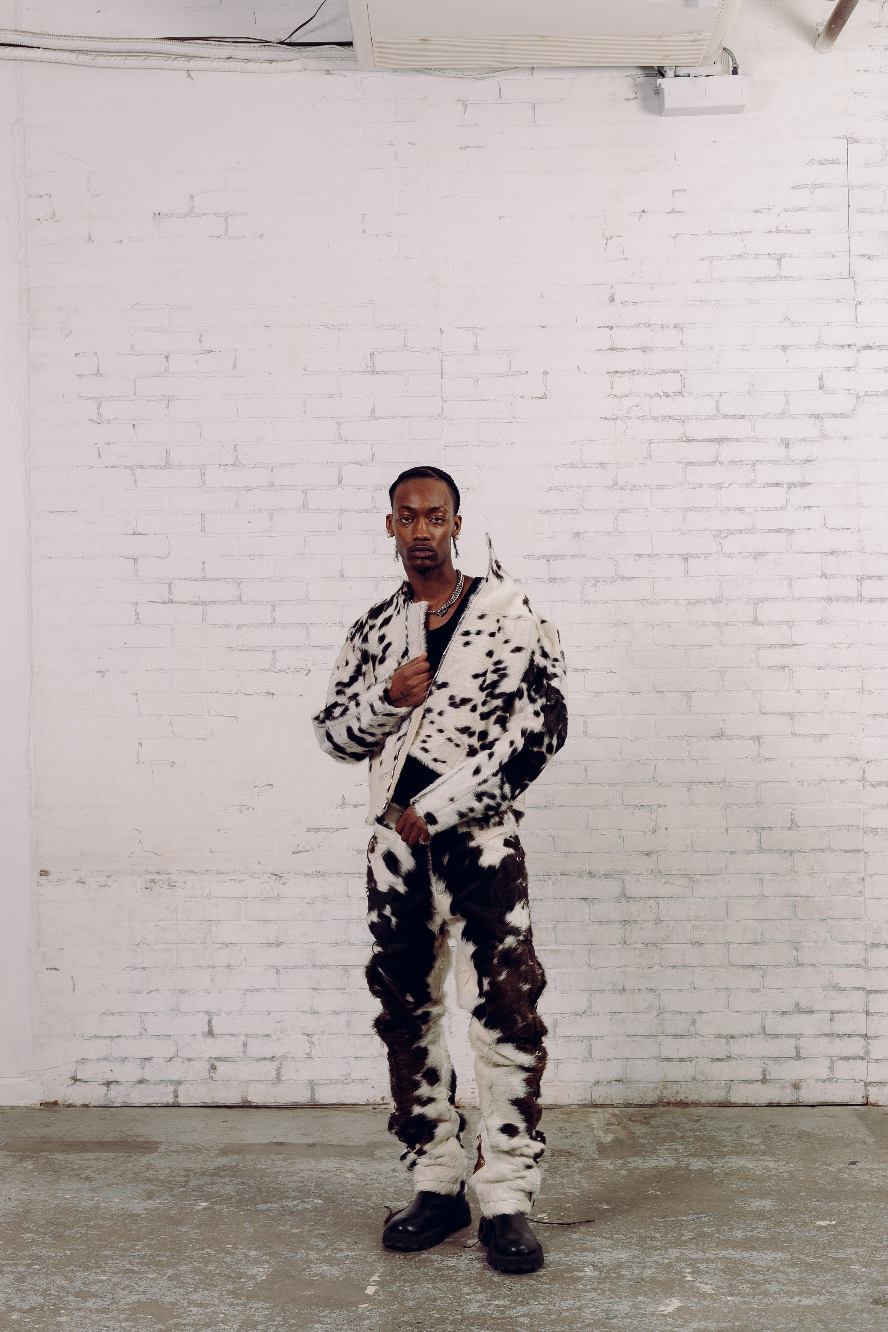 Rawhide Lace-Up Pants Brown/White