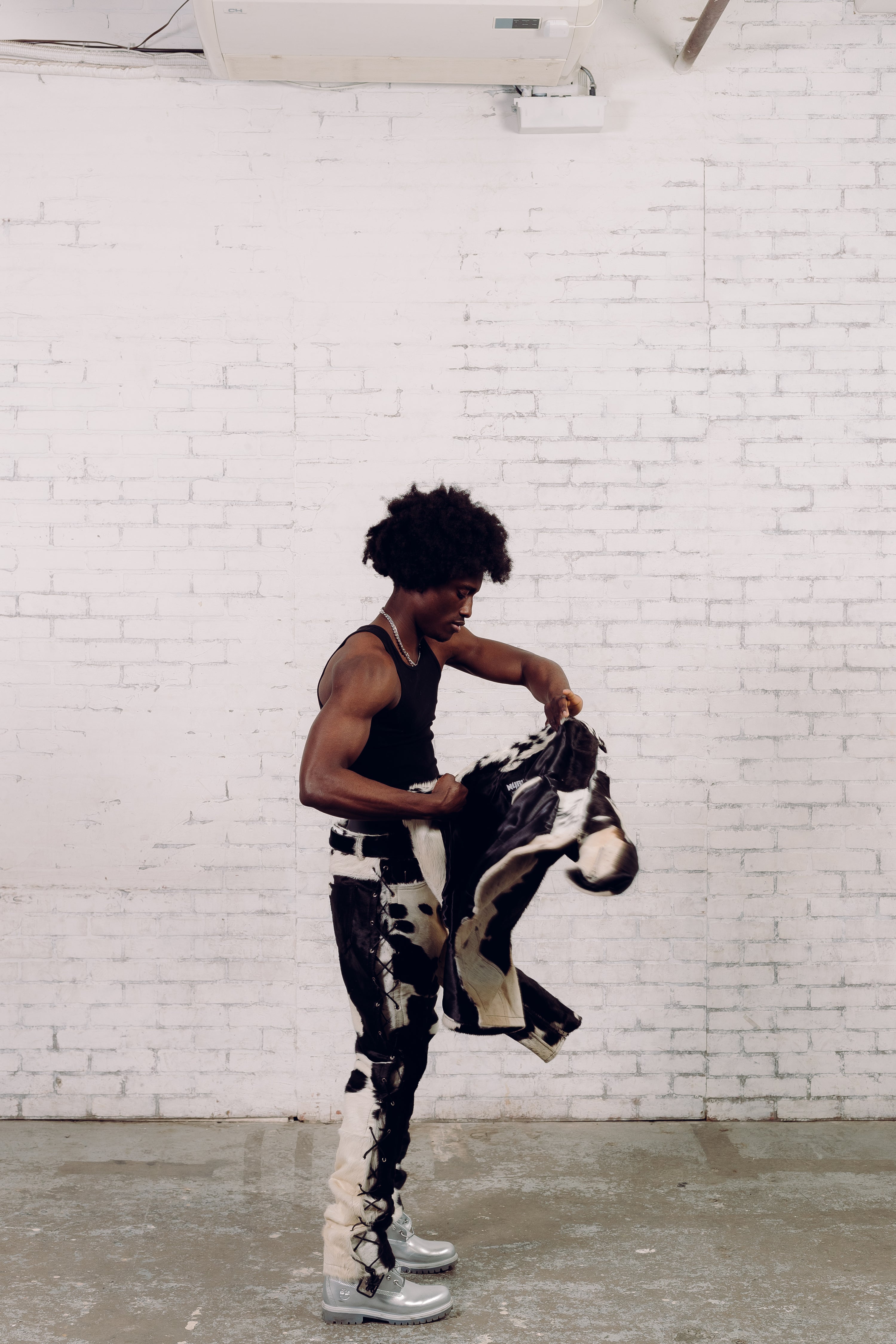 Rawhide Lace-Up Pants Black/White