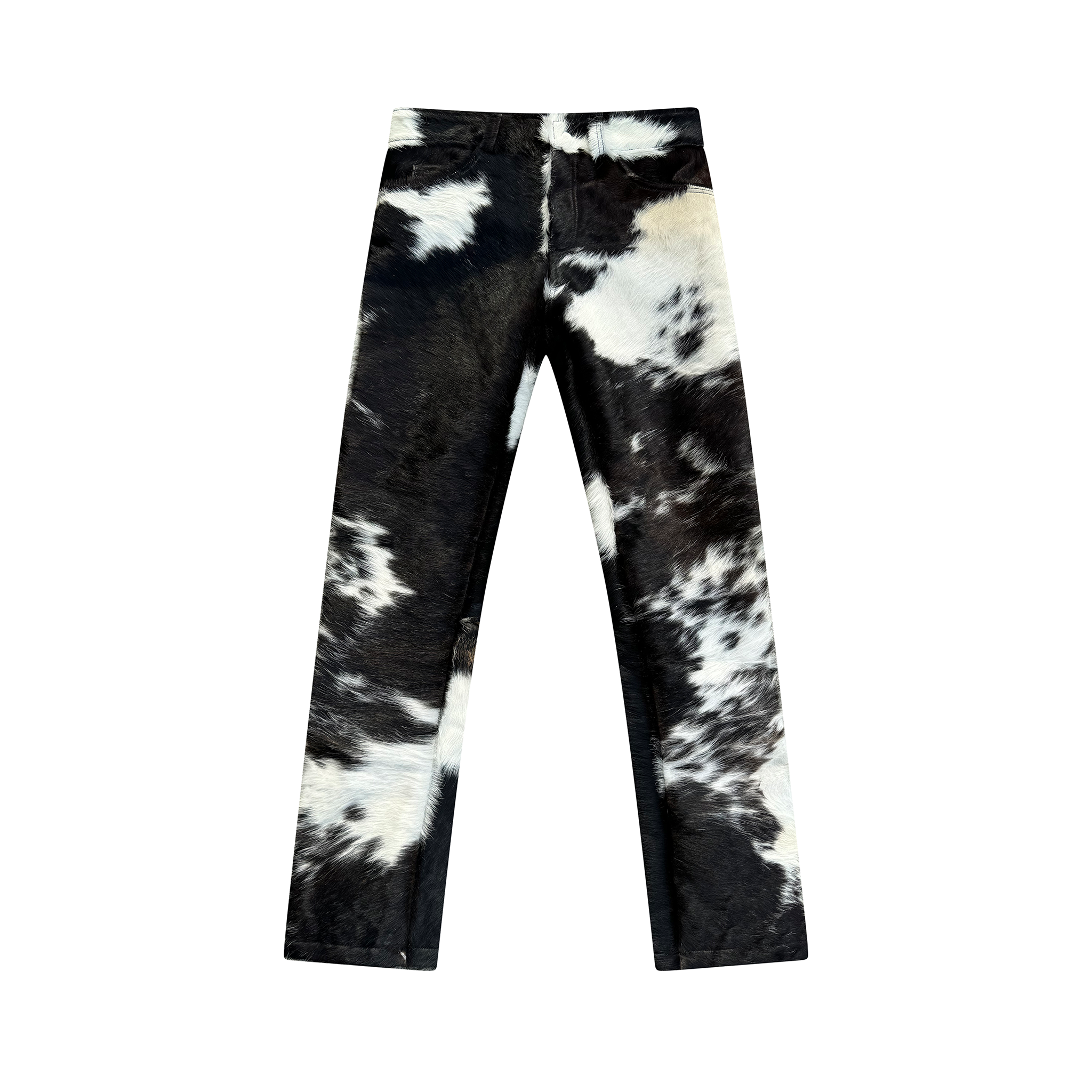 Flared Cowhide Pants Brown/White