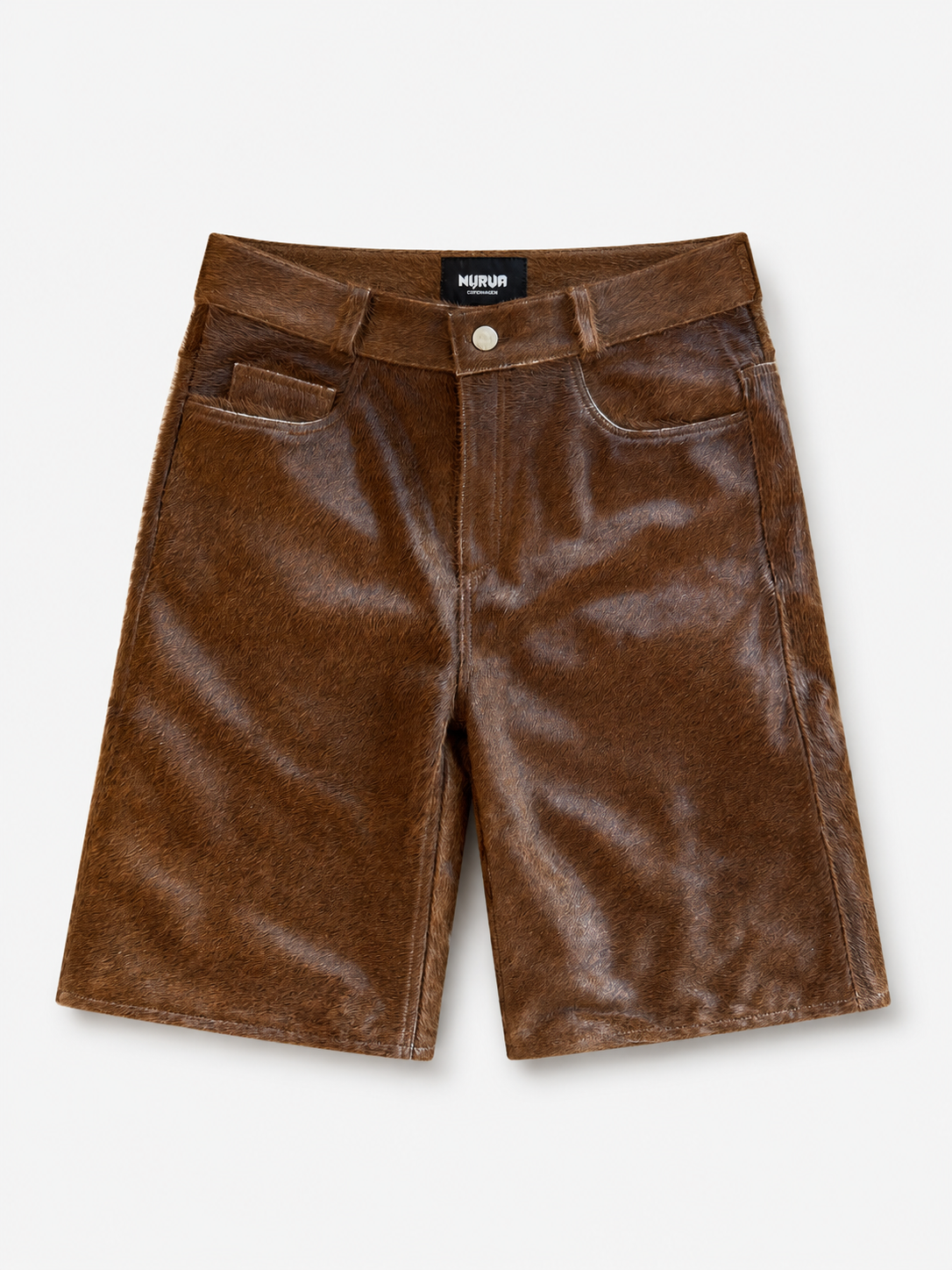 Flared Cowhide Shorts Brown – NYRVA