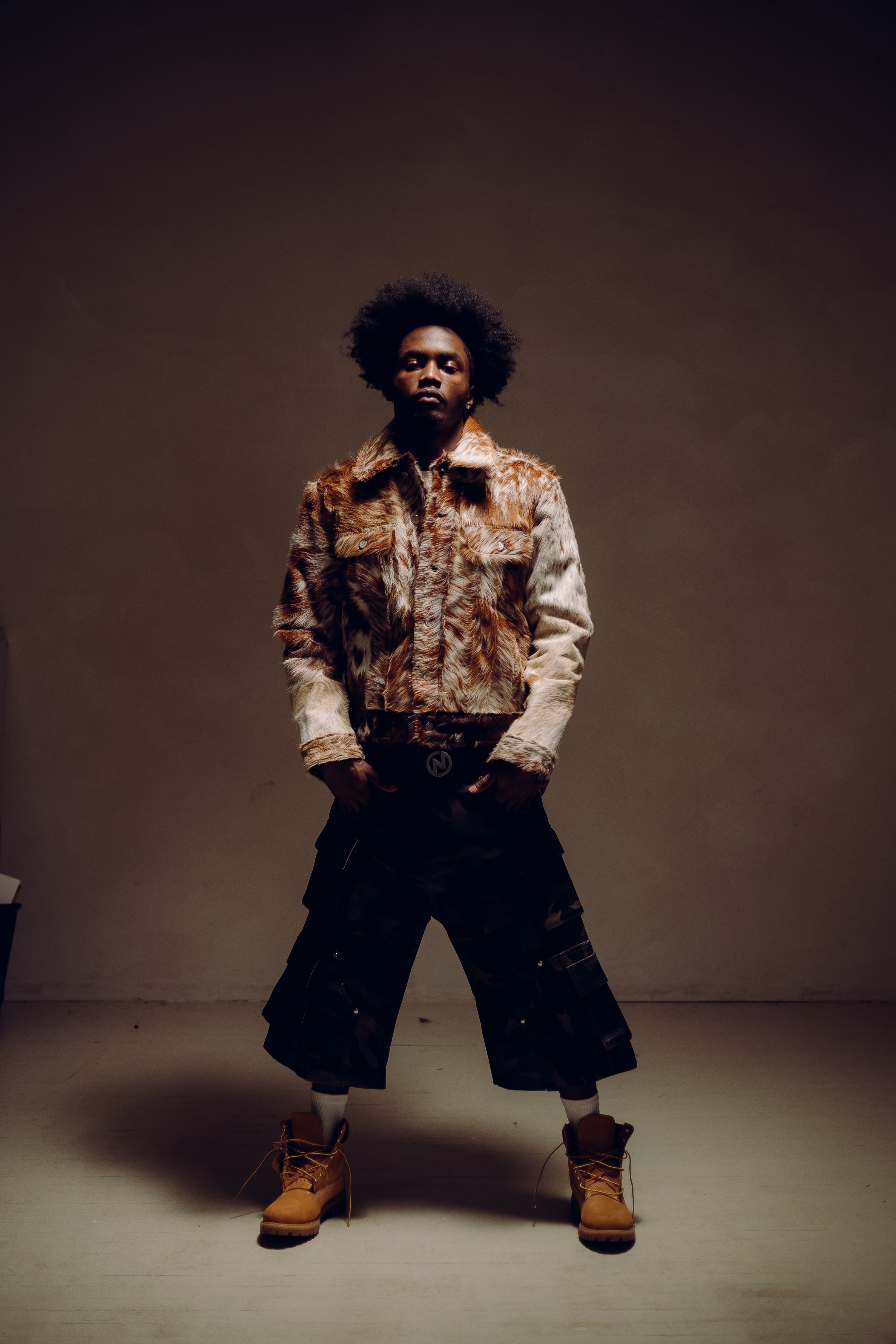 Rawhide Button Up Trucker Tan/White