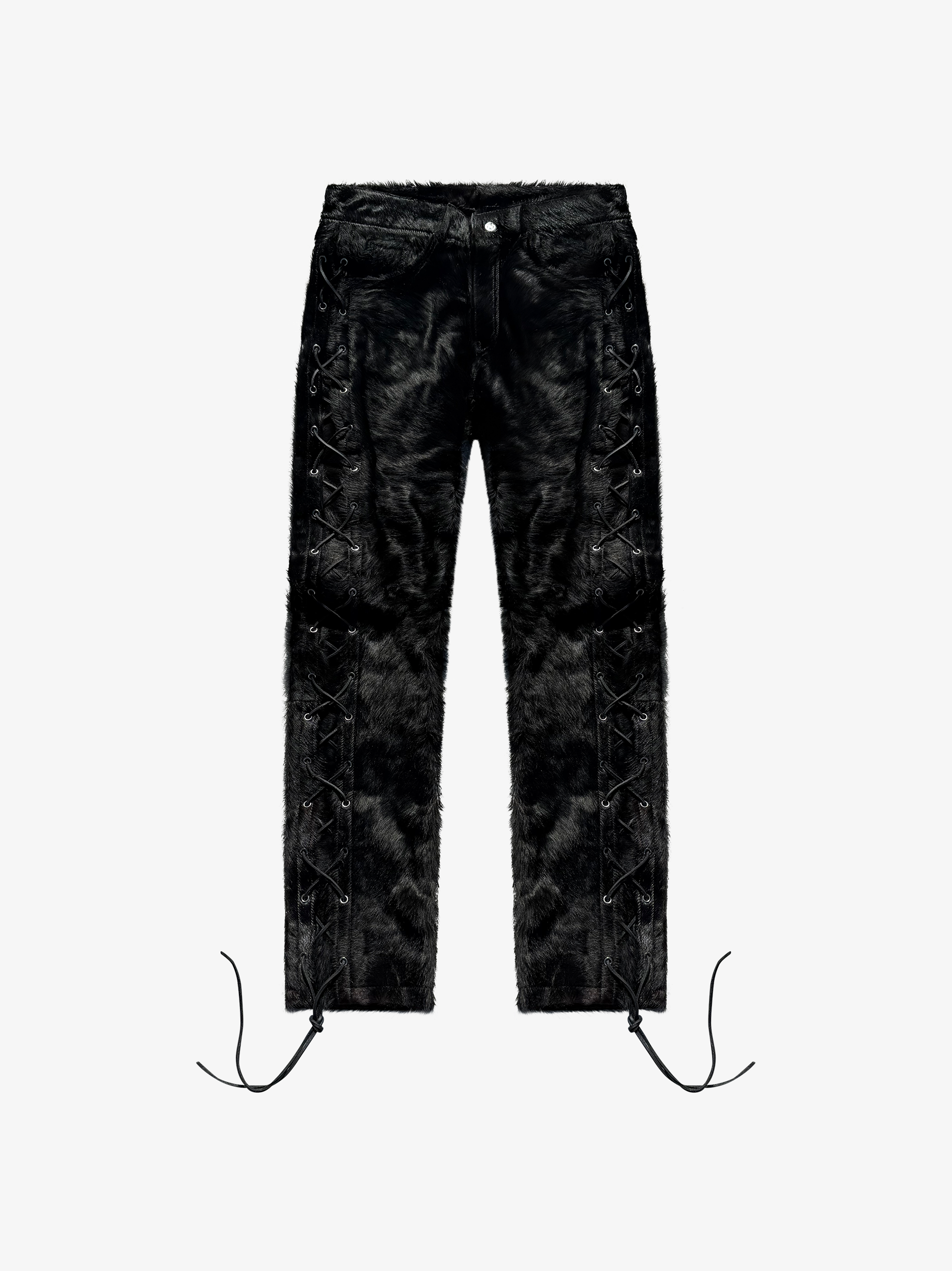 Rawhide Lace-Up Pants Black