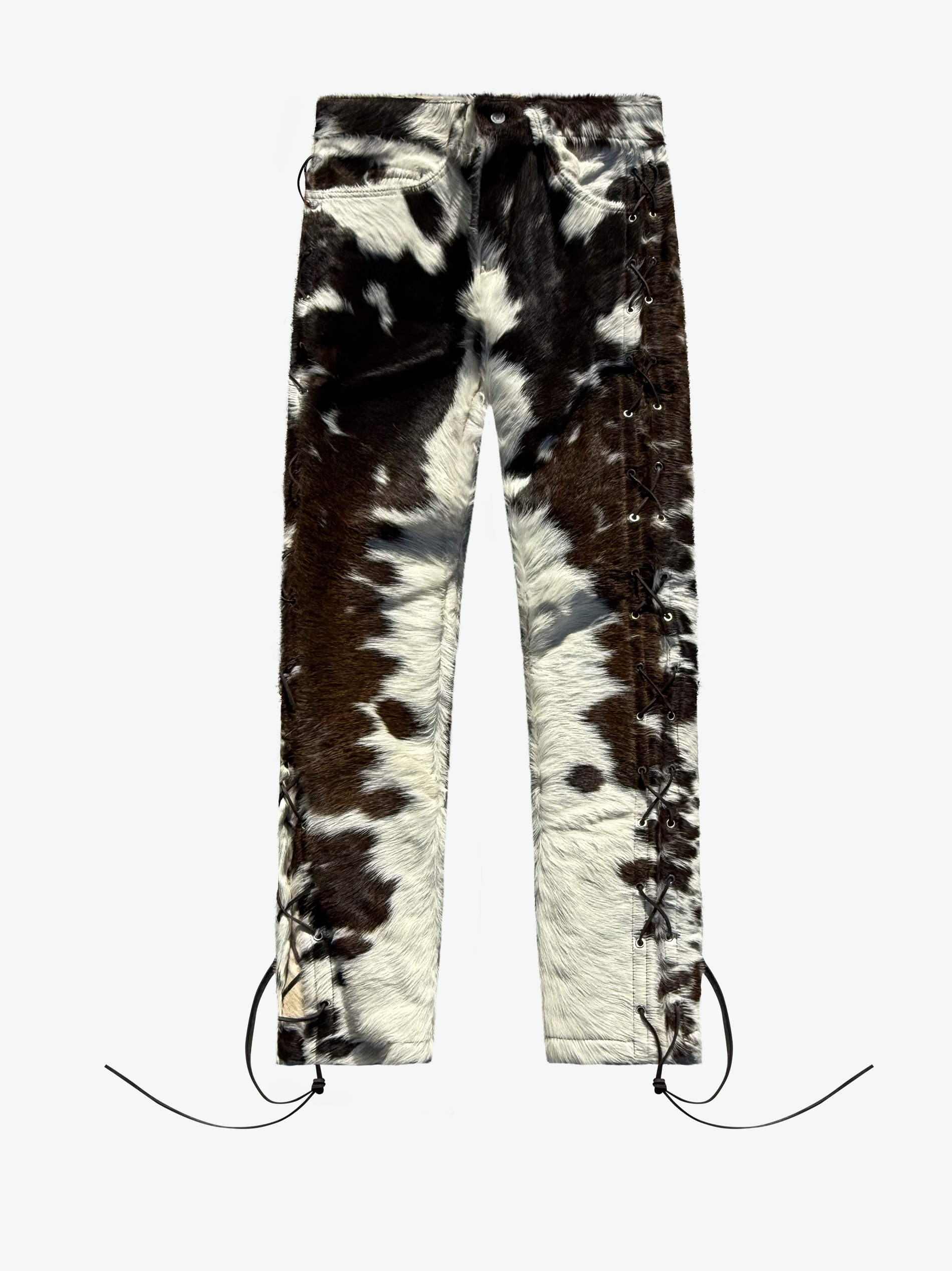 Rawhide Lace-Up Pants Brown/White – NYRVA