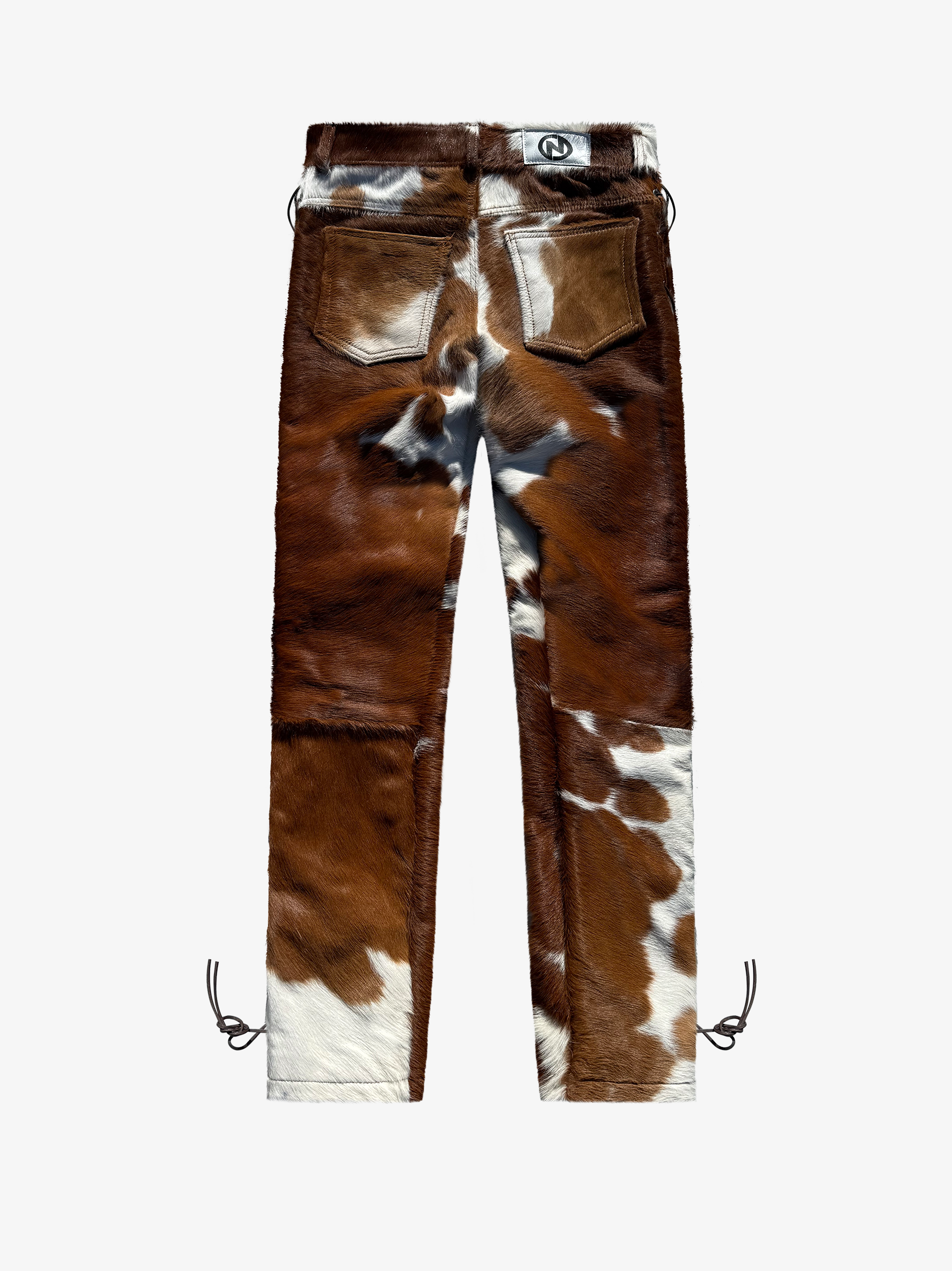 Rawhide Lace-Up Pants Tan/White
