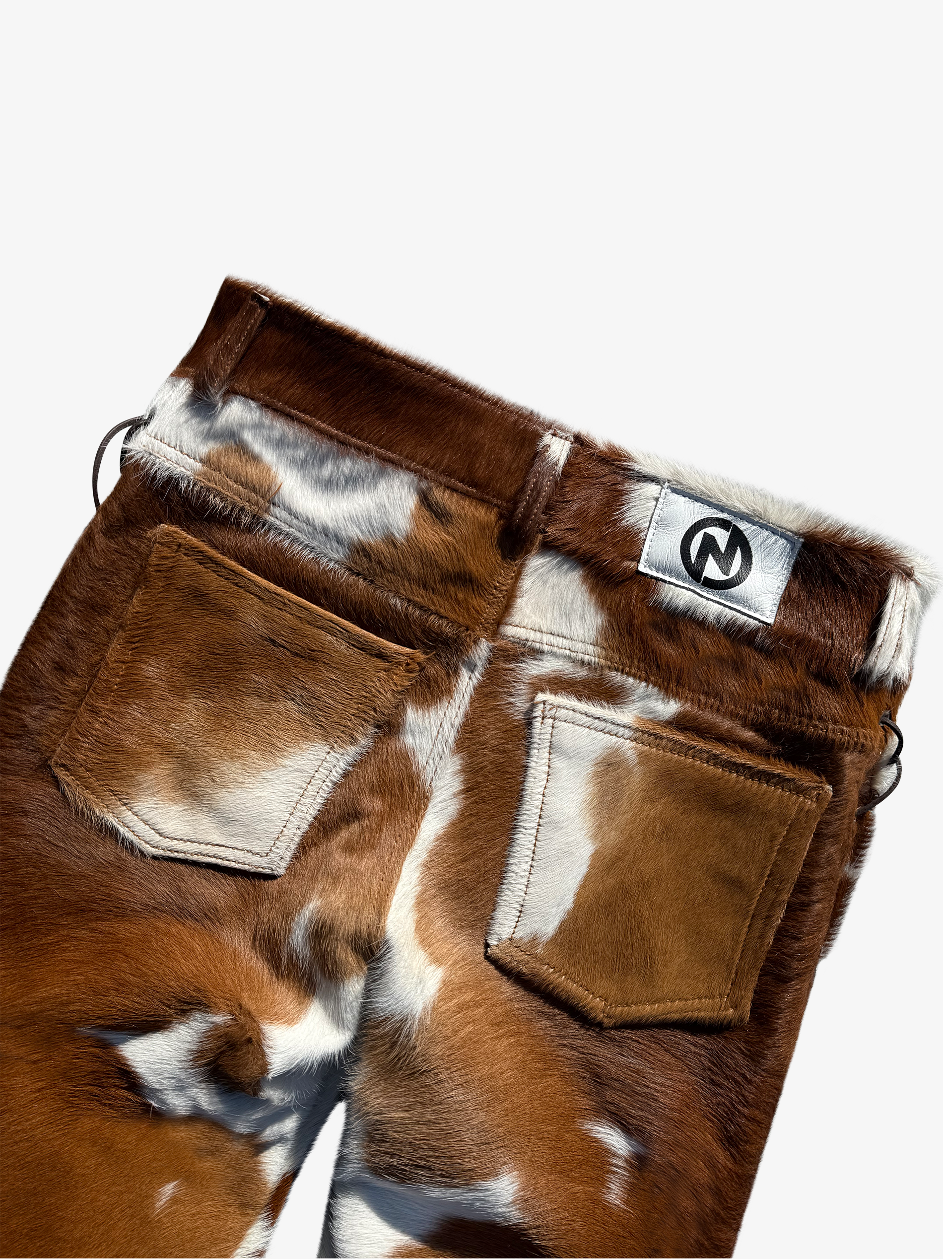 Rawhide Lace-Up Pants Tan/White