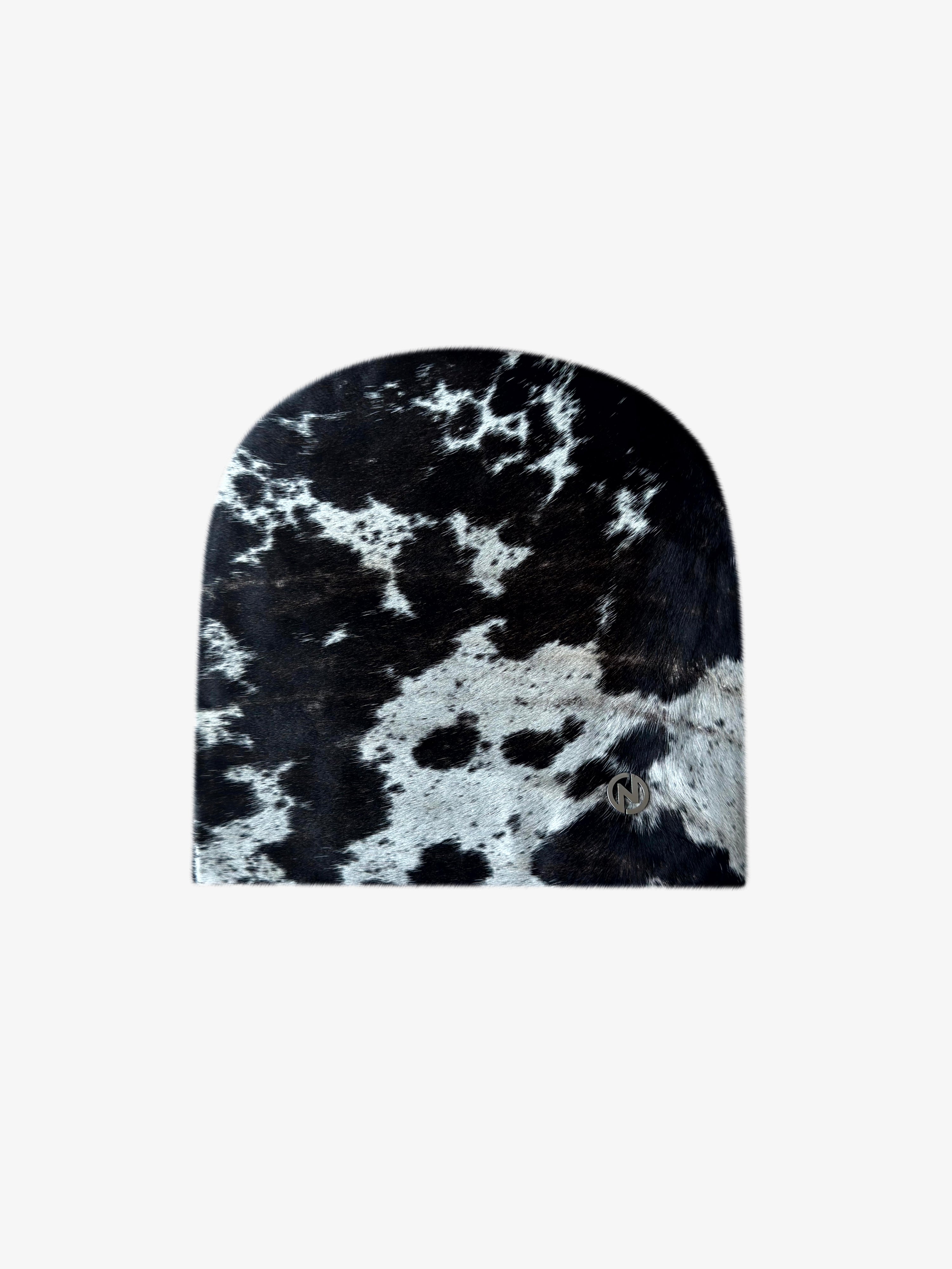 Untitled Cowhide Black White Beanie