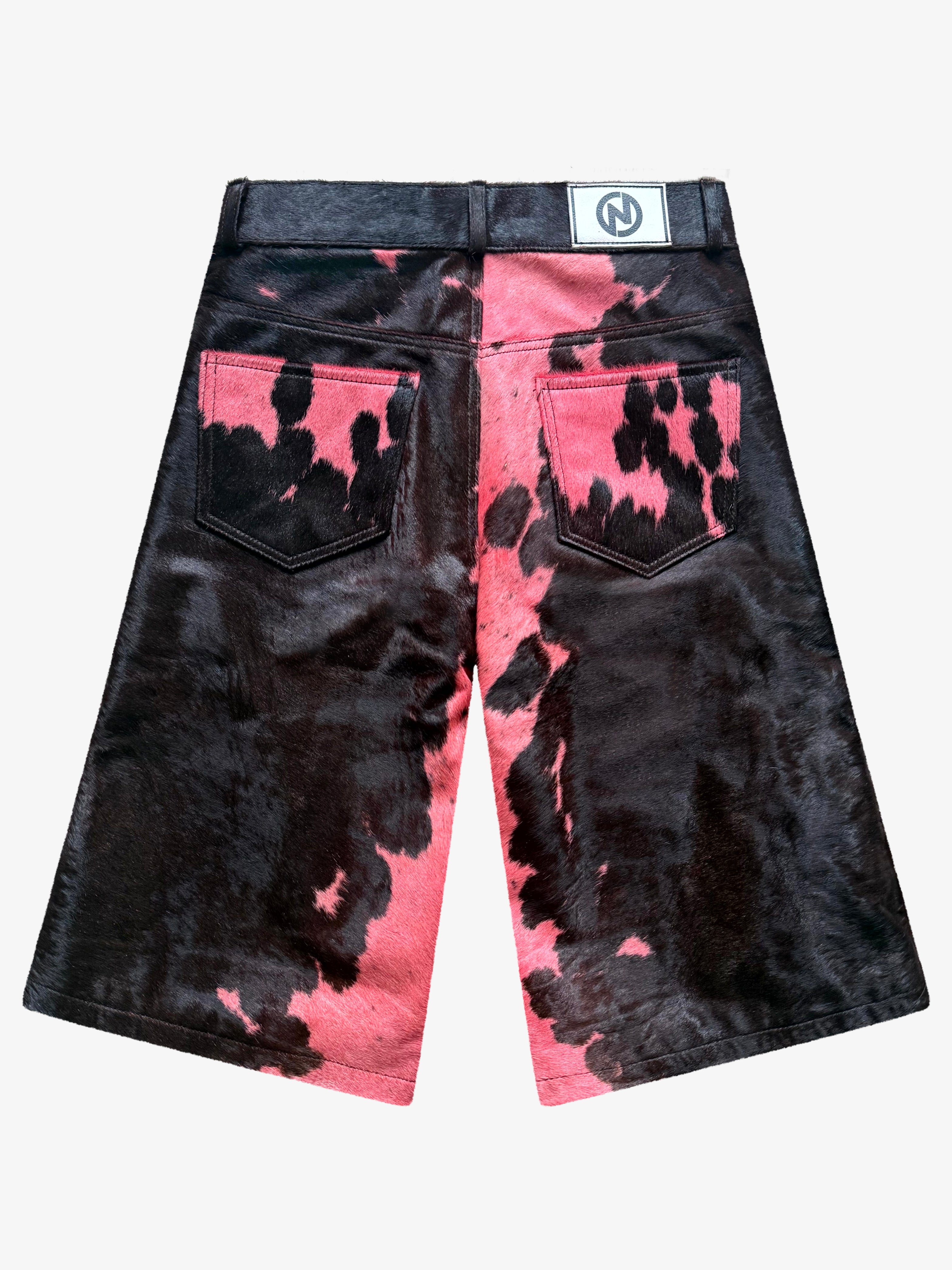 Flared Cowhide Shorts Pink – NYRVA