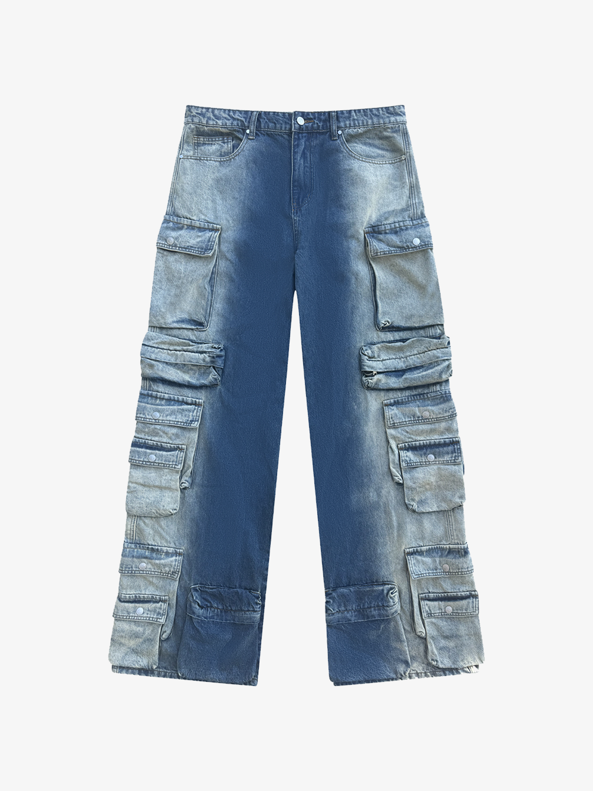 18 Pocket Denim Cargo Pants