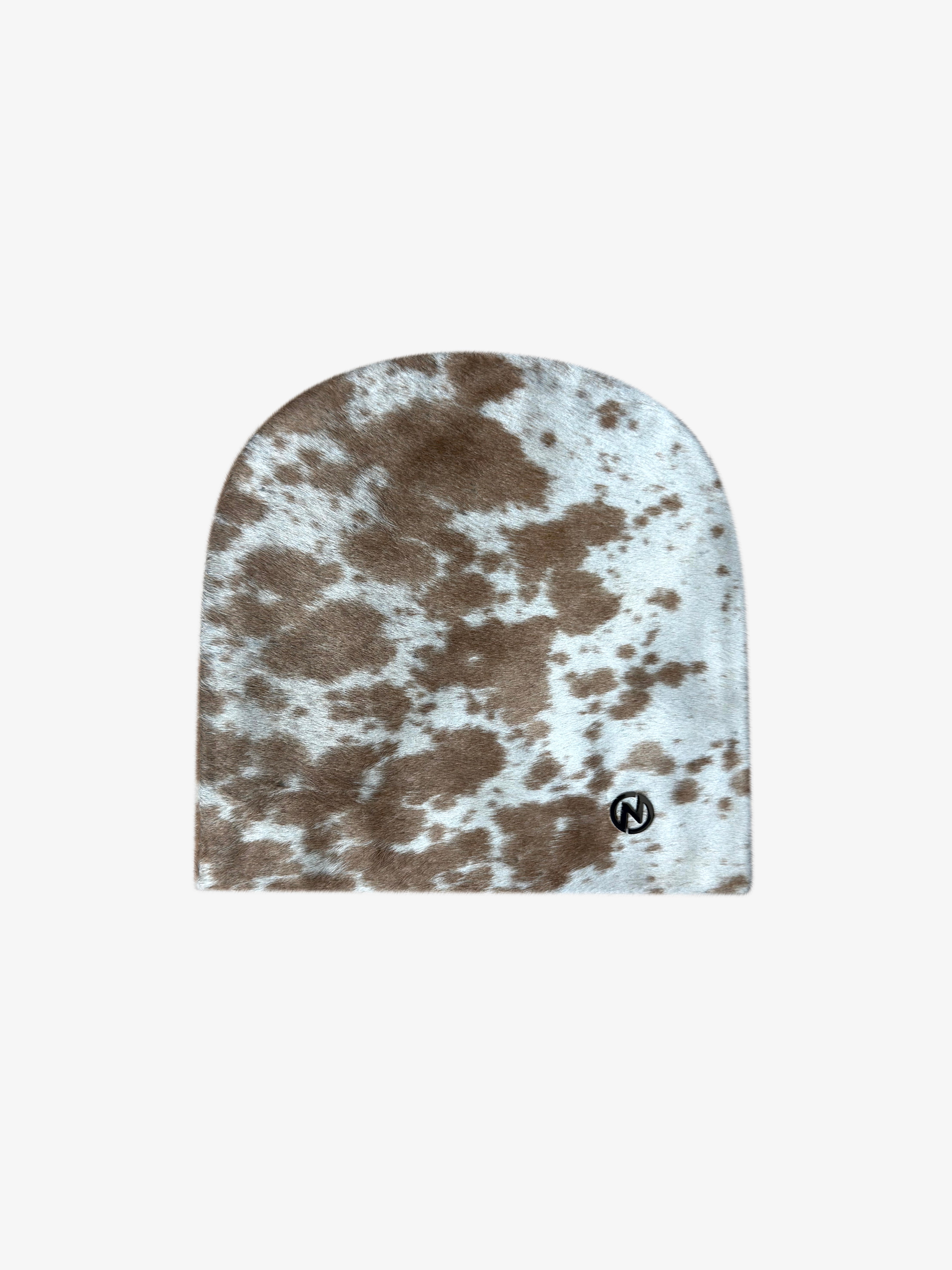 Untitled Cowhide Tan White Beanie – NYRVA