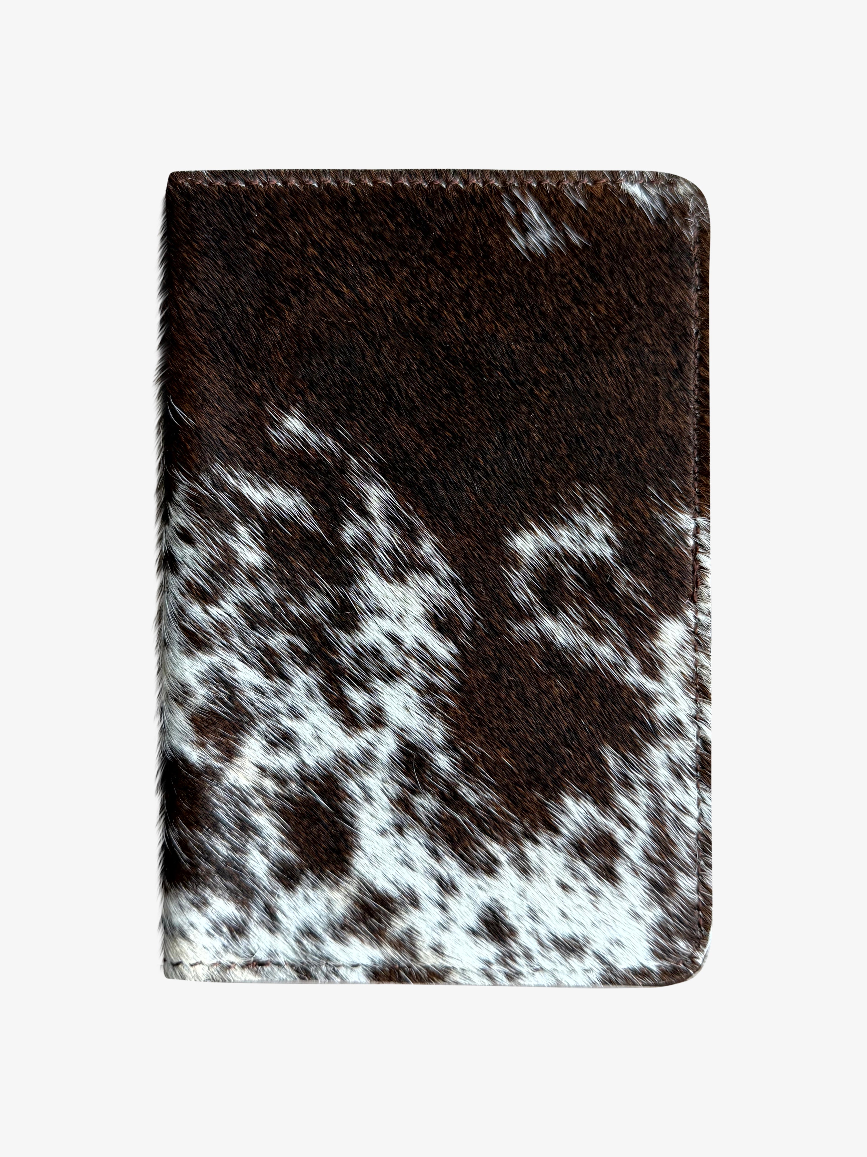 Cowhide Passport Holder Brown And White
