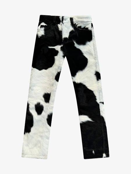 Flared Cowhide Pants Black/White – NYRVA - Main Image