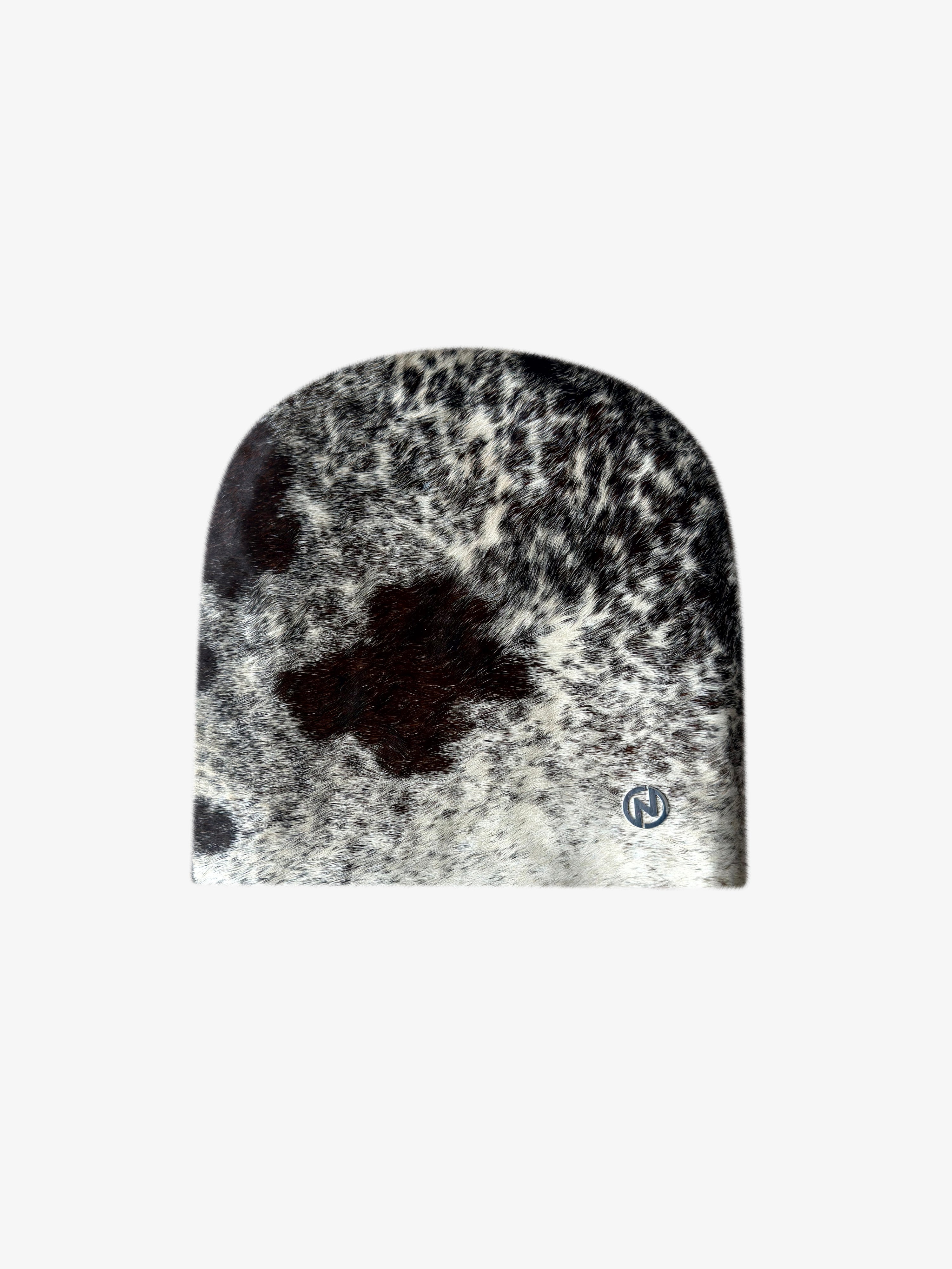 Untitled Cowhide Brown White Beanie