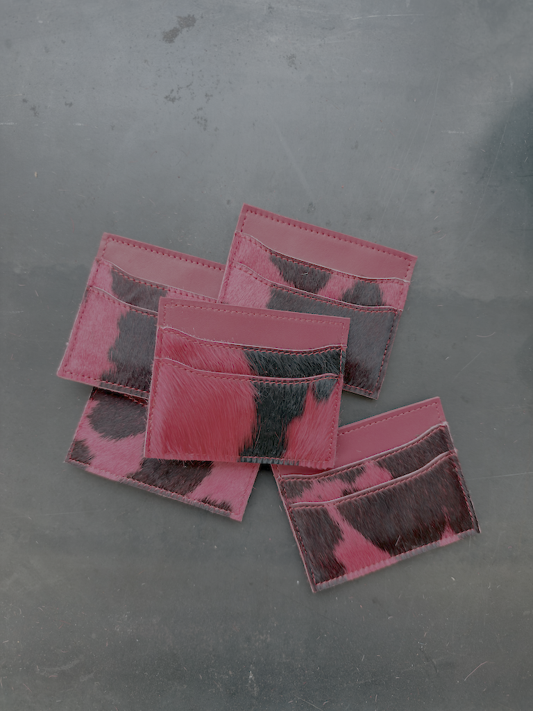 Red Cowhide Card Holder