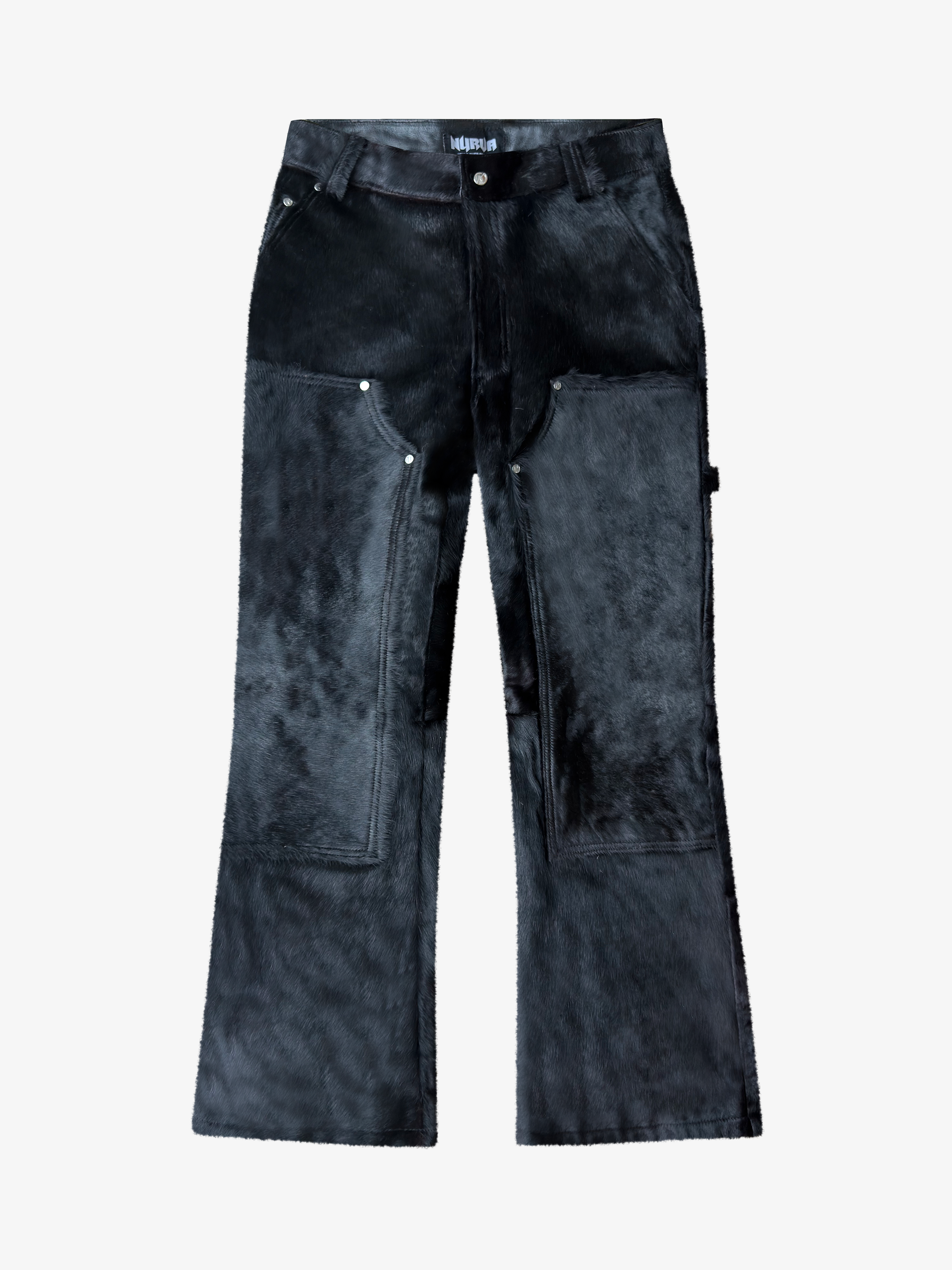 Double Knee Cowhide Pants Black