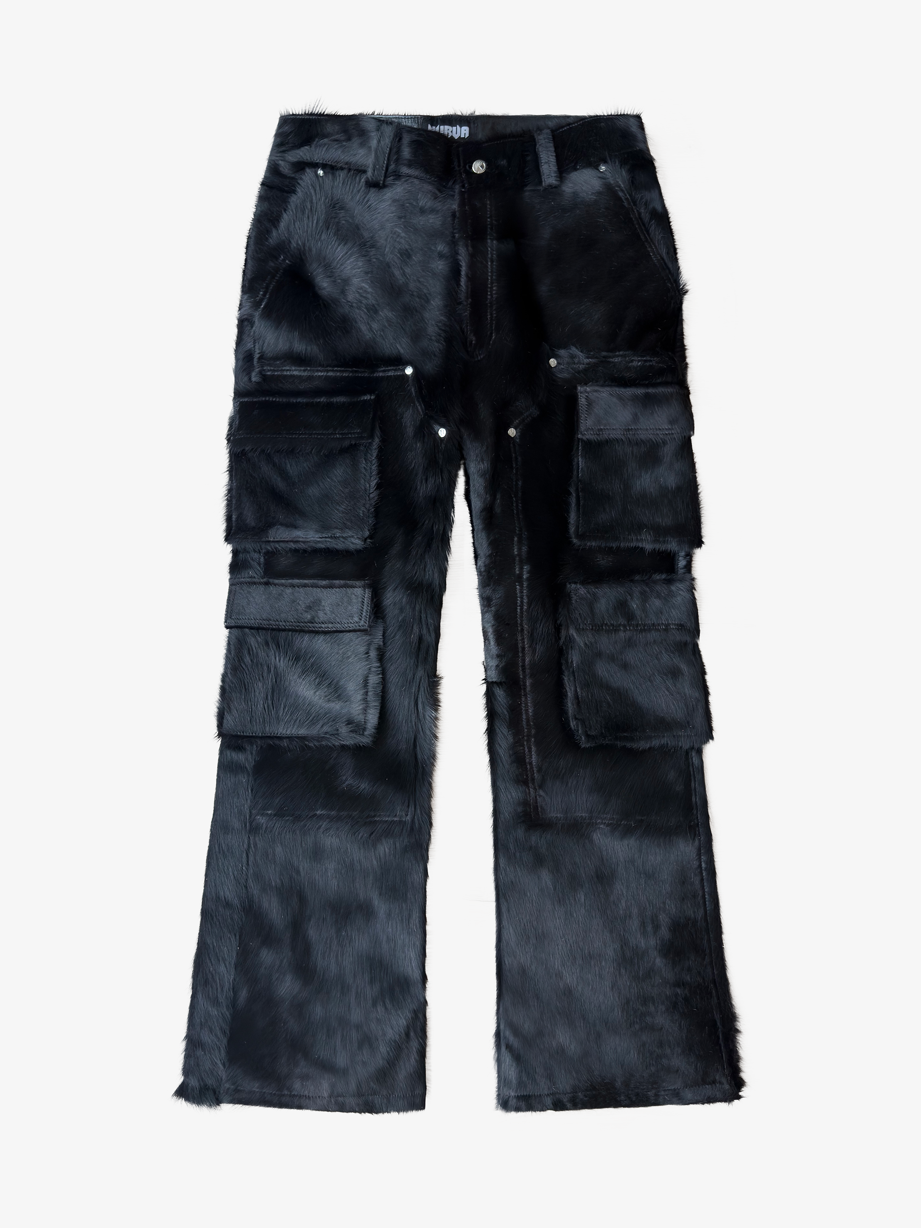 Cargo Cowhide Pants Black