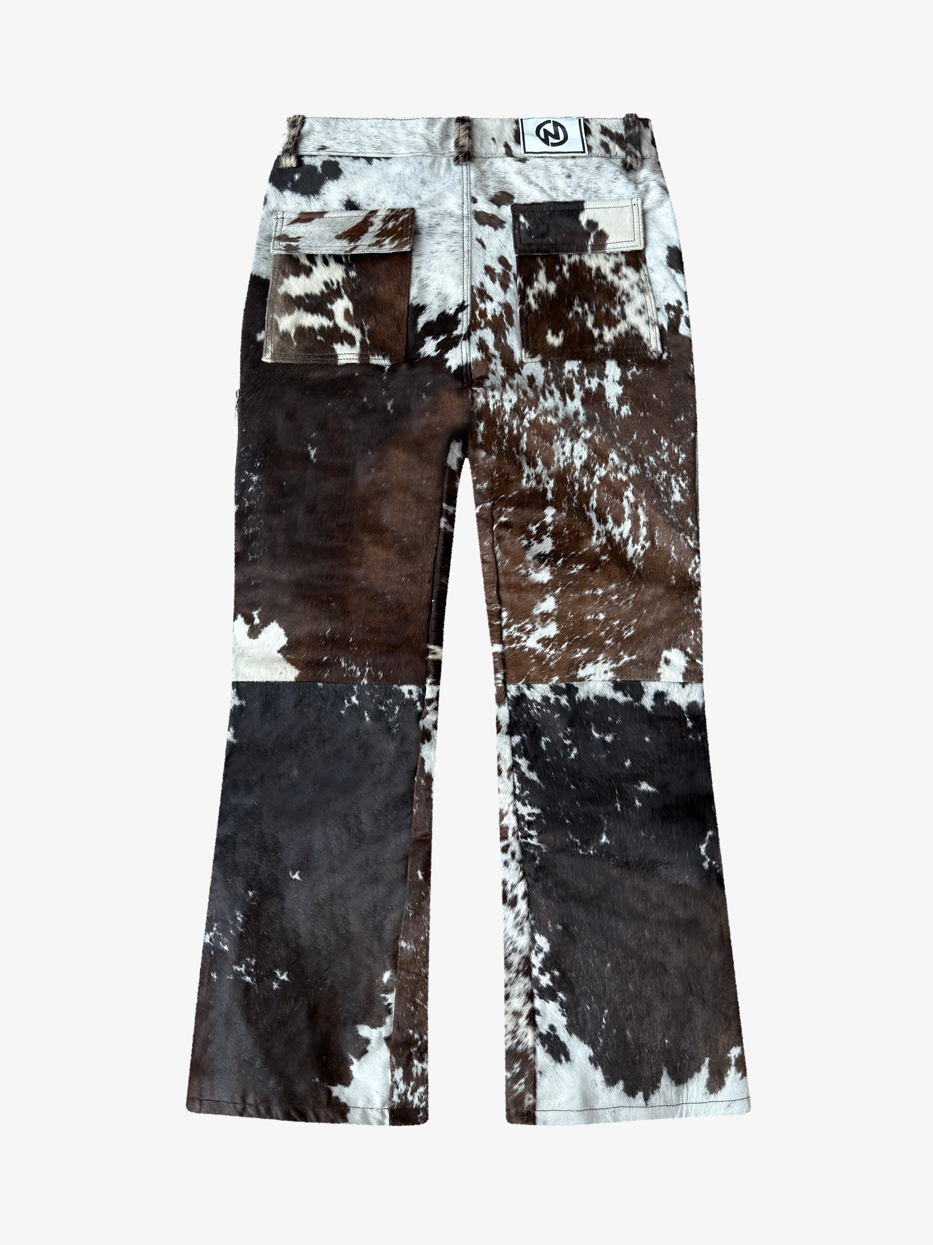 Cargo Cowhide Pants Brown White