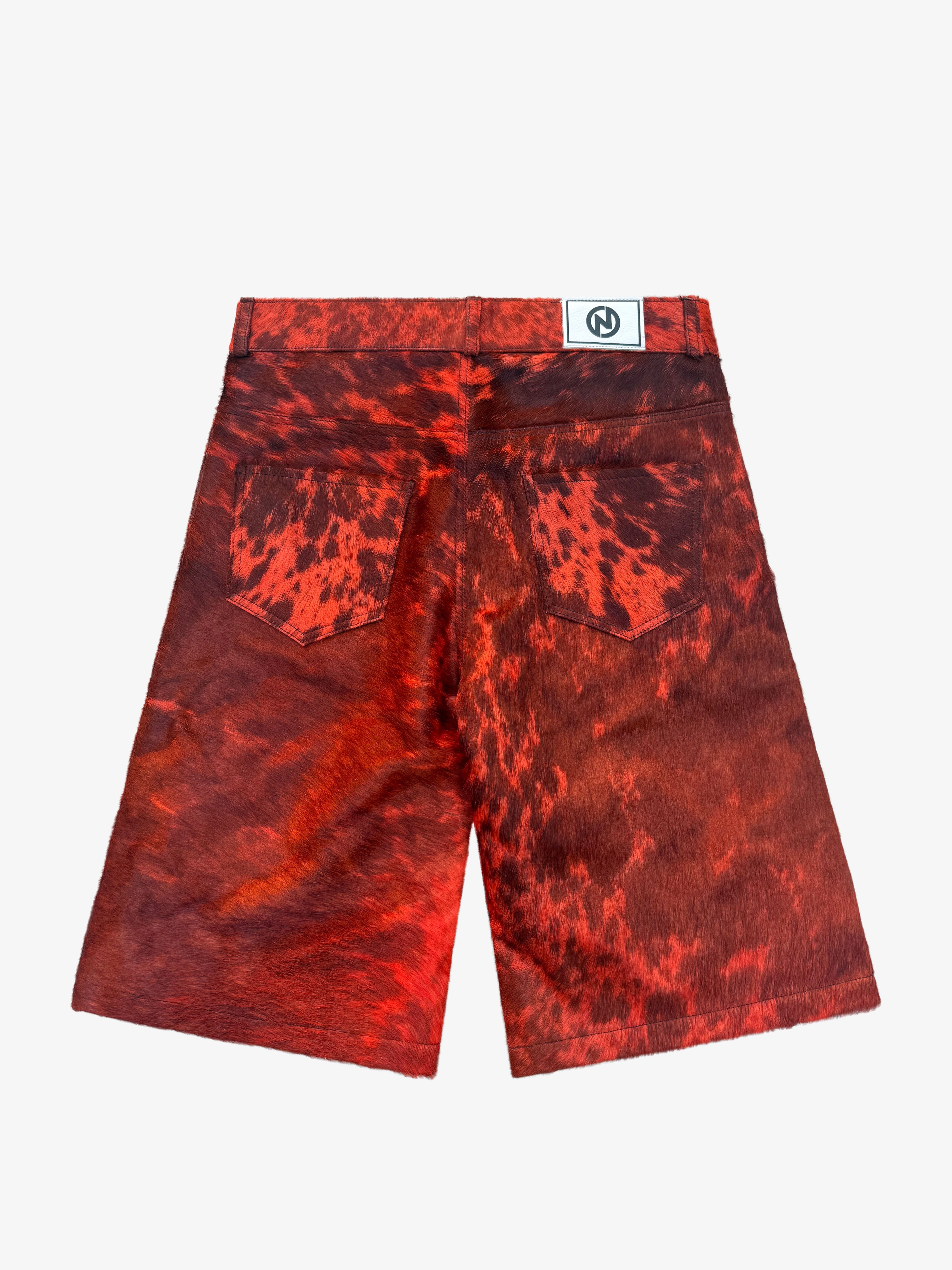 パンツ NYRVA Flared Cowhide Shorts New York brownshortsfront_e421adae-08cb