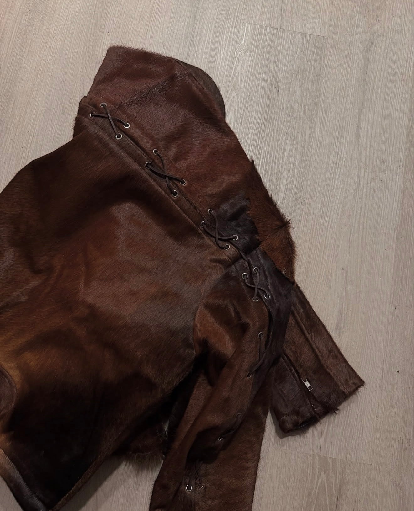 Rawhide Moto Jacket Dark Brown Back Lace