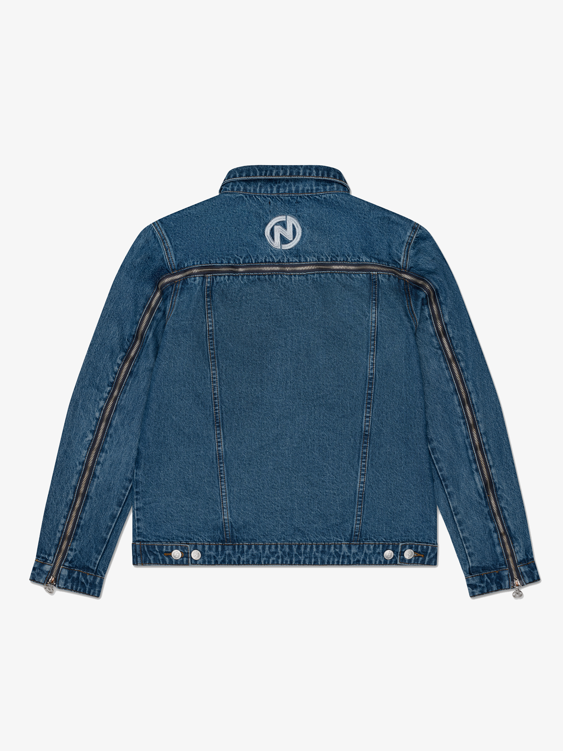 Backzip Layered Denim Jacket – NYRVA Backzip Layered Denim Jacket – NYRVA