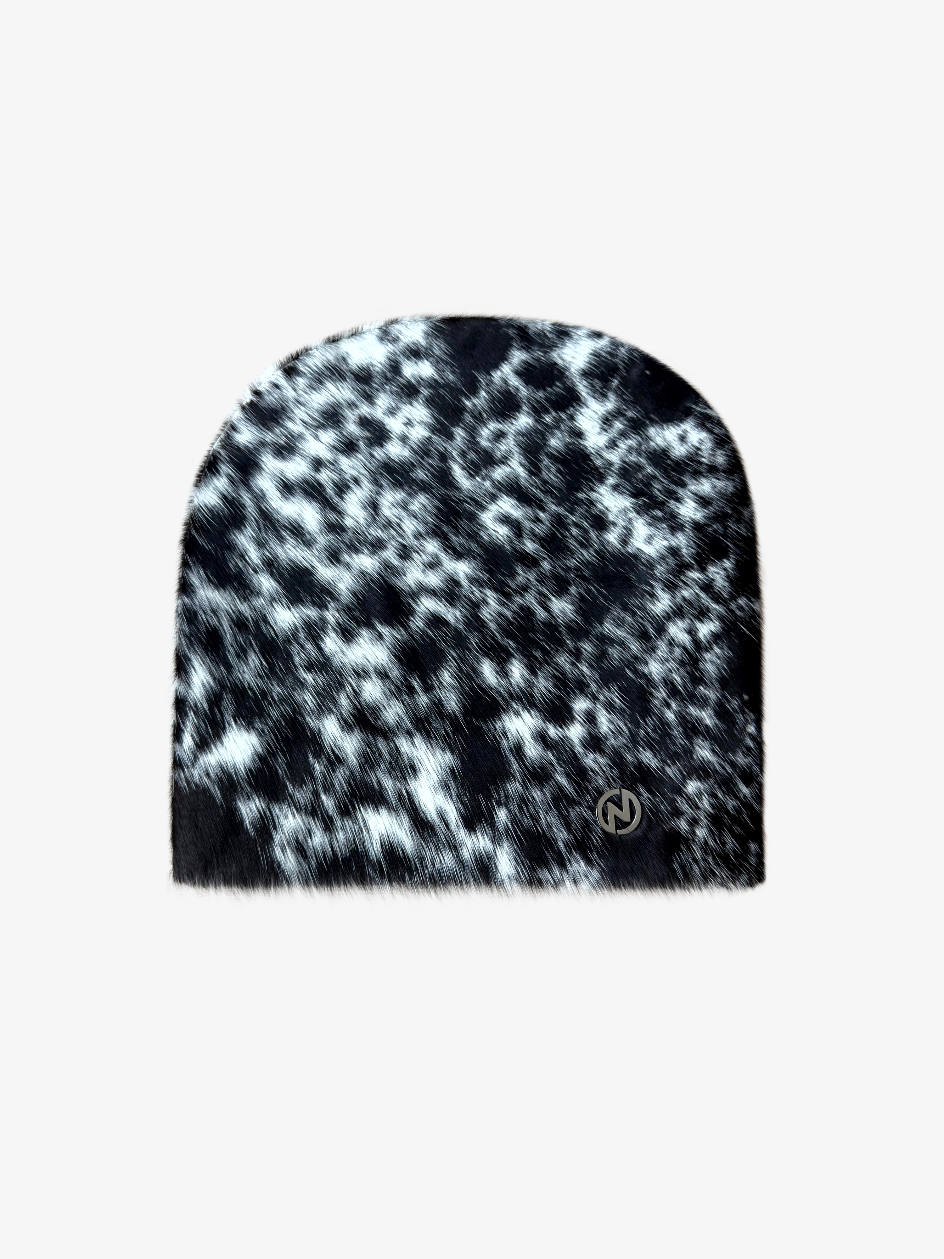 Untitled Cowhide Black White Beanie