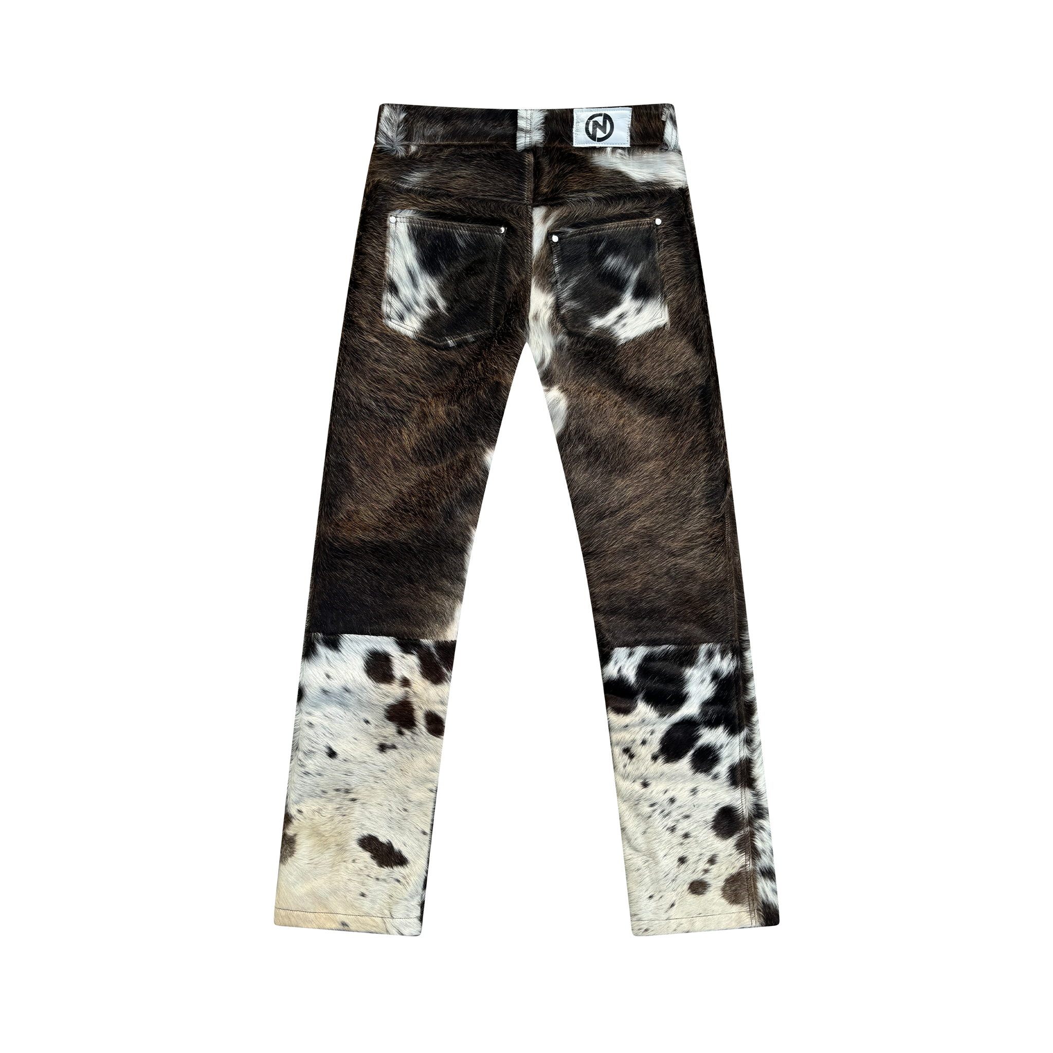 Brown Cowhide Flared Leather Pants