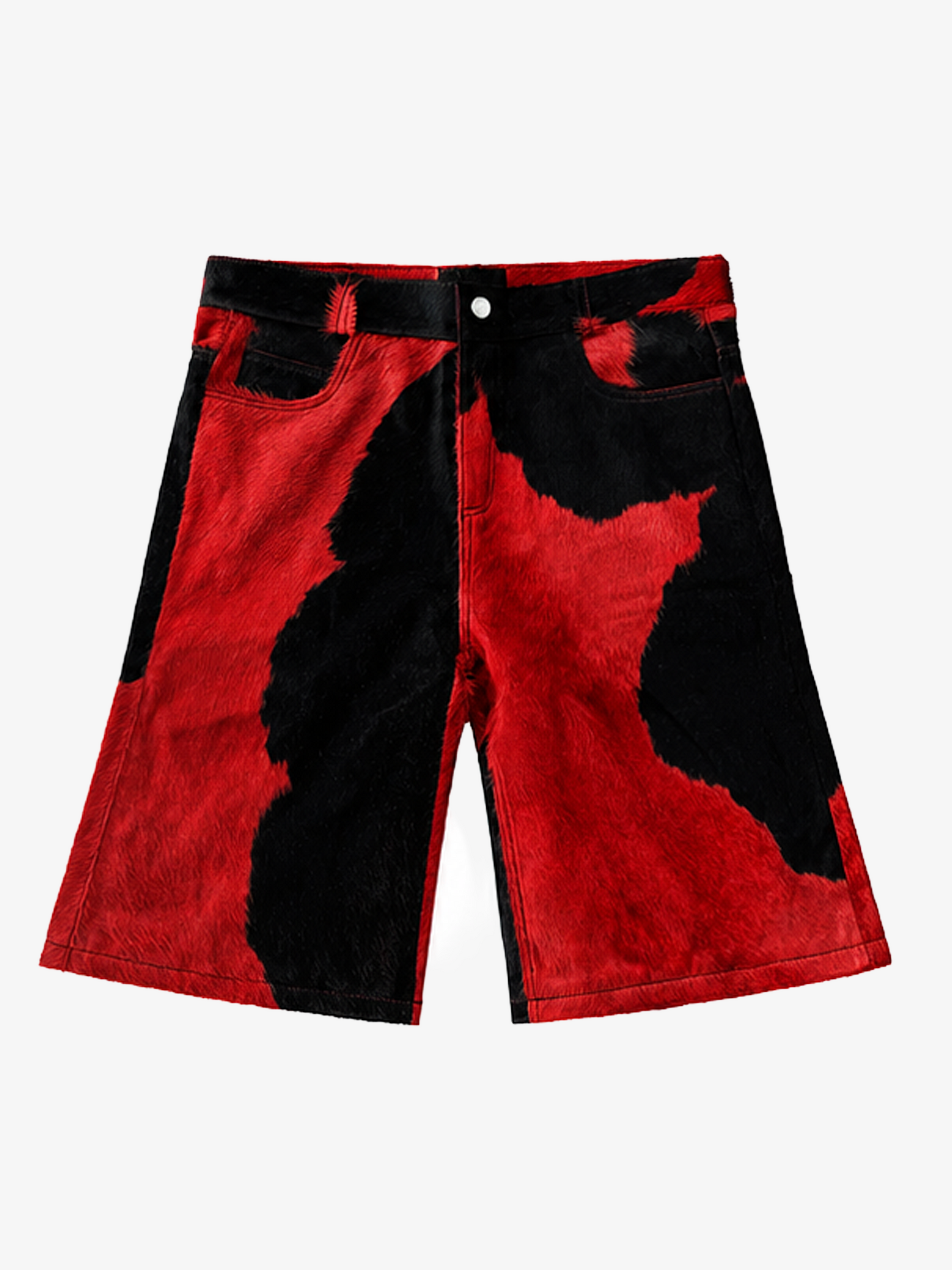 ショートパンツ NYRVA Flared Cowhide Shorts New York Flared Cowhide Shorts Black and Red – NYRVA