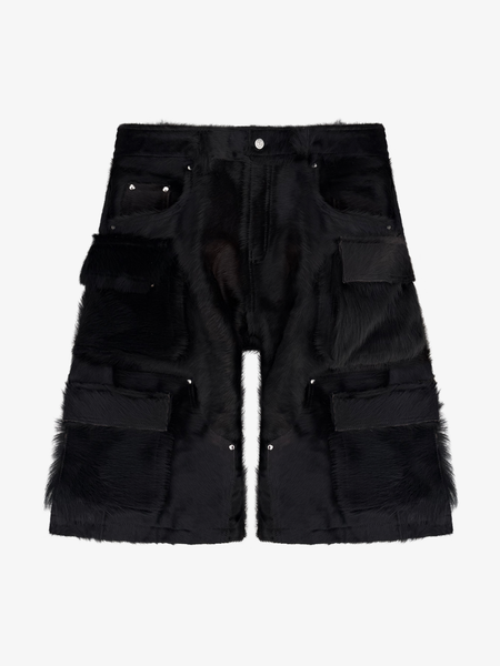 Utility Cowhide Cargo Leather Shorts Black – NYRVA