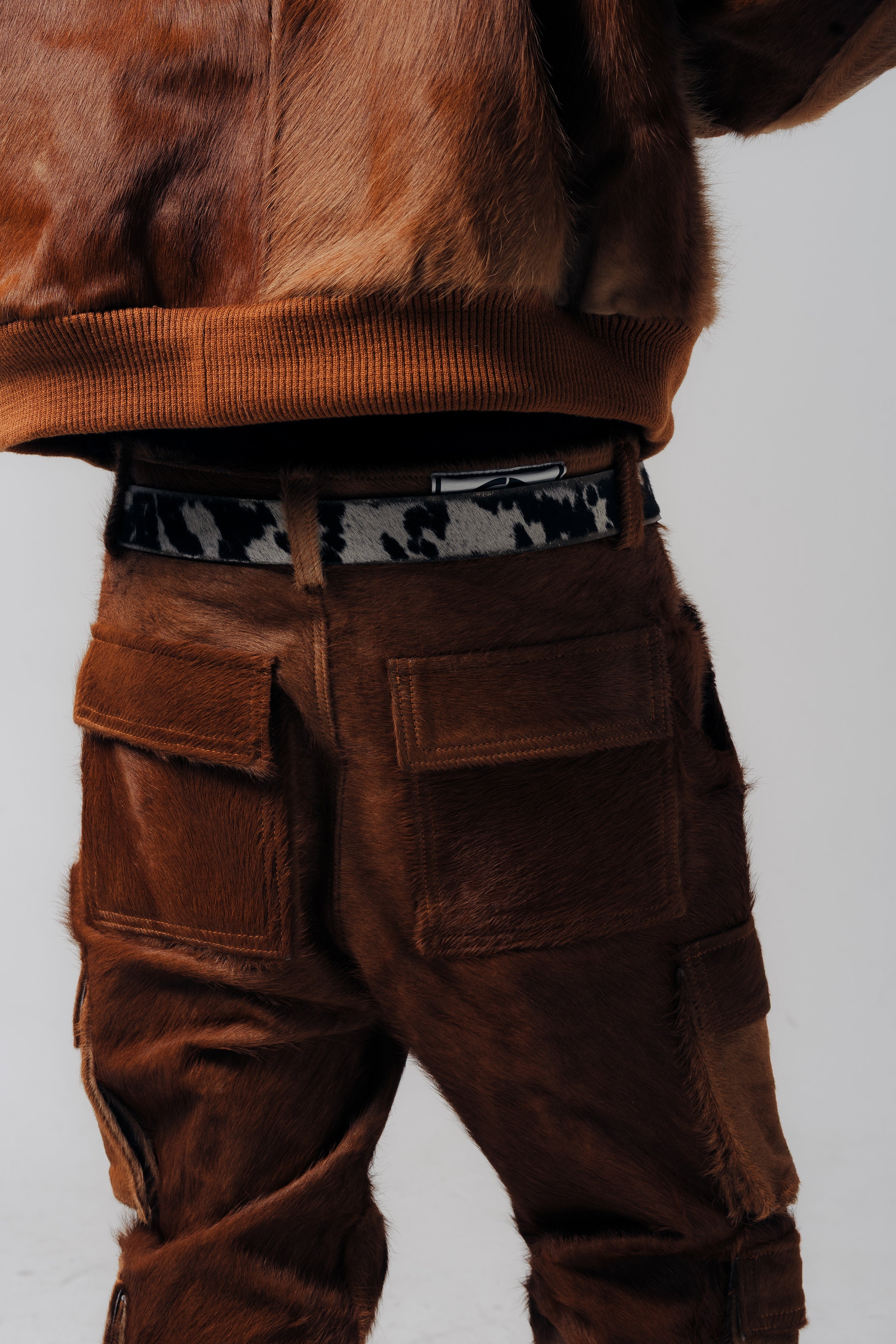 Cargo Cowhide Pants Brown