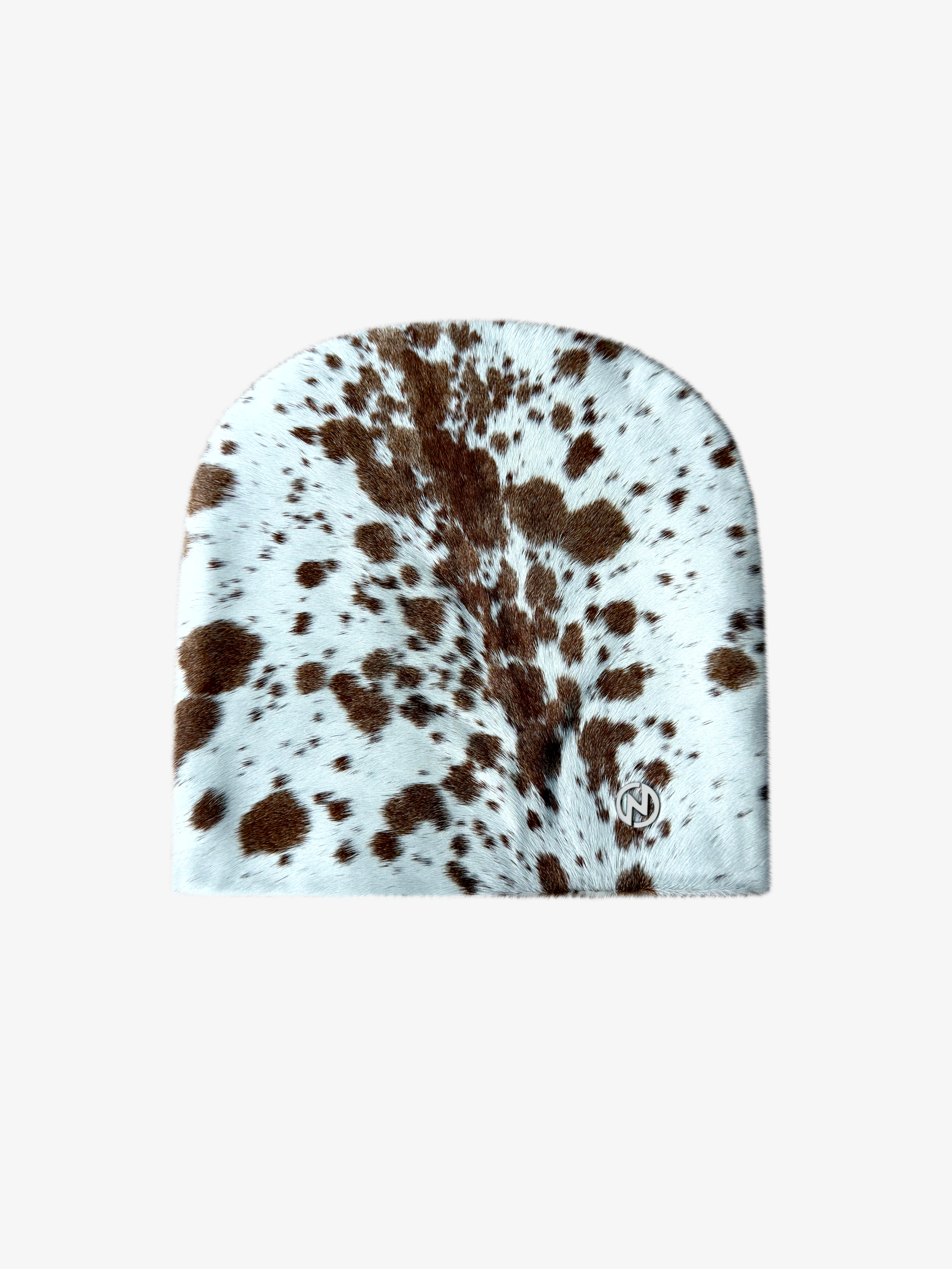 Untitled Cowhide Tan White Beanie