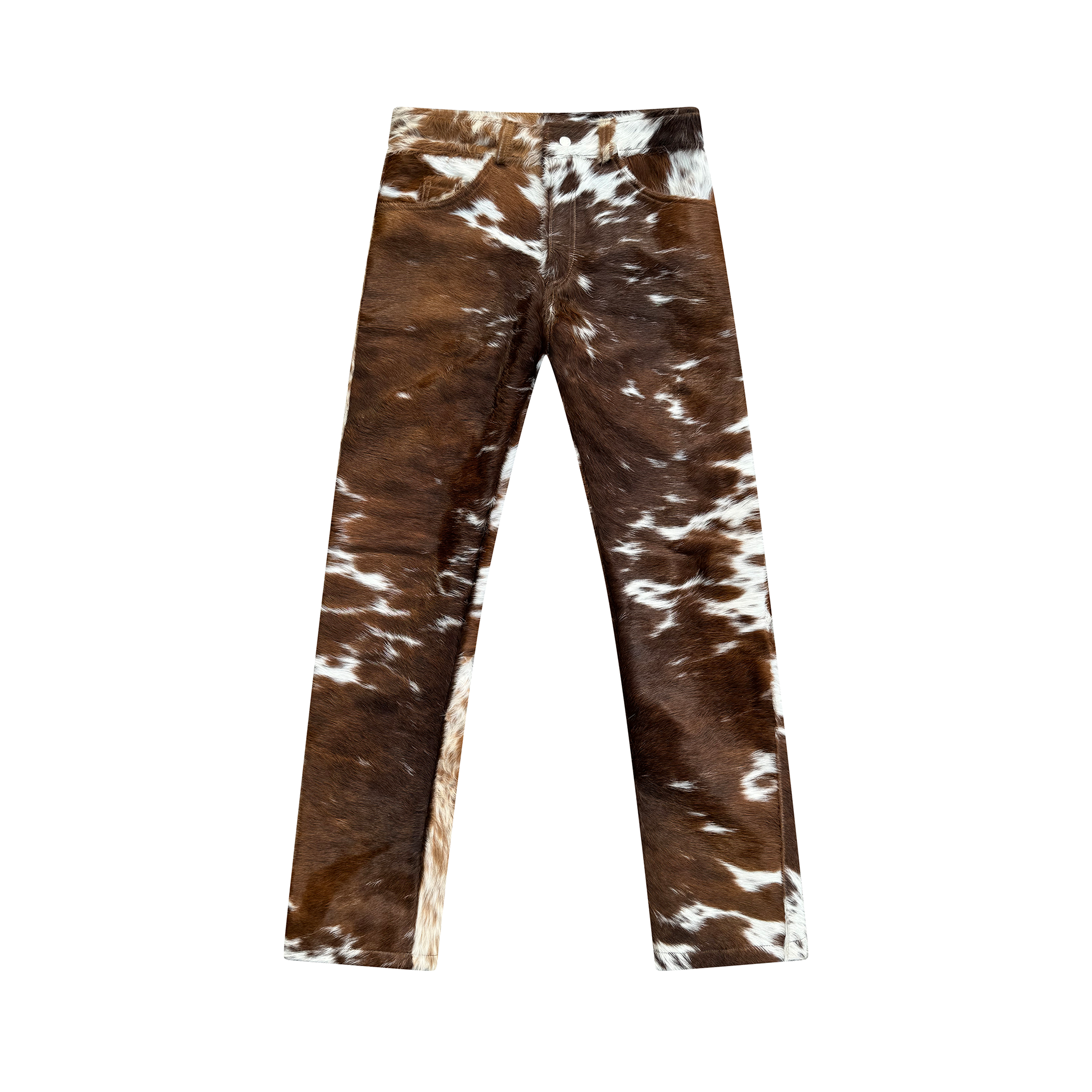 Tan Cowhide Flared Leather Pants