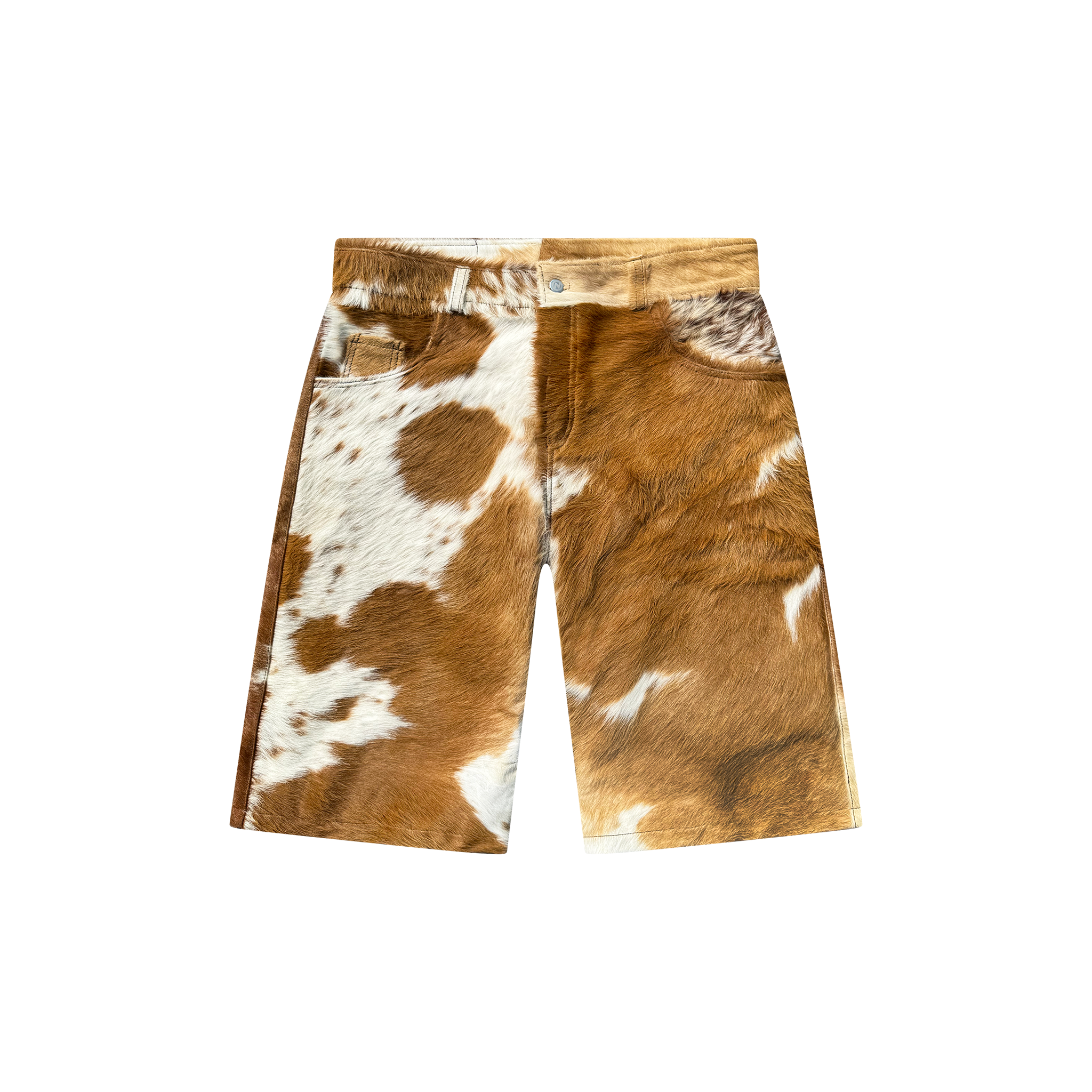 Tan Cowhide Leather Shorts