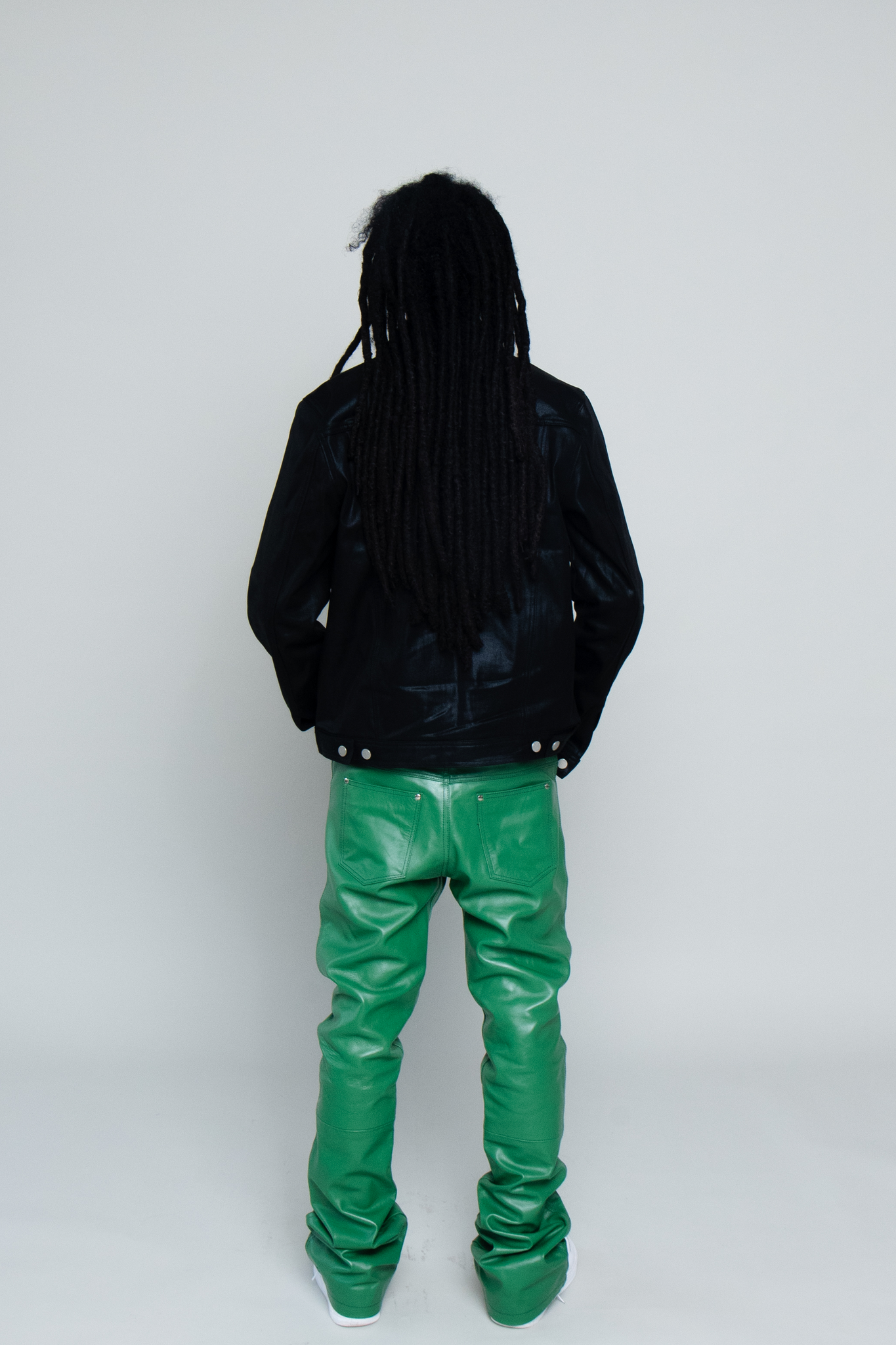 FLARED LEATHER GANG GREEN
