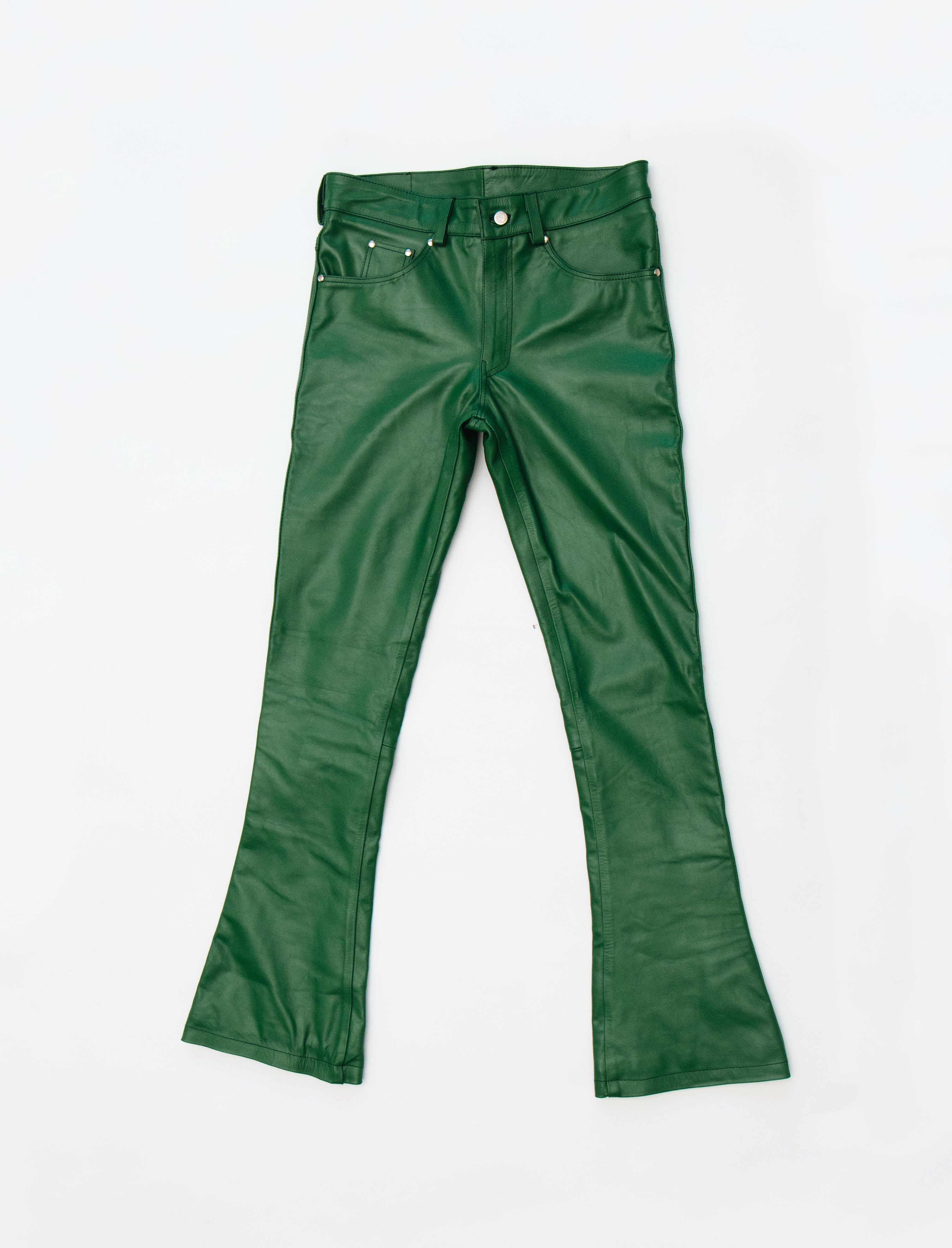 FLARED LEATHER GANG GREEN